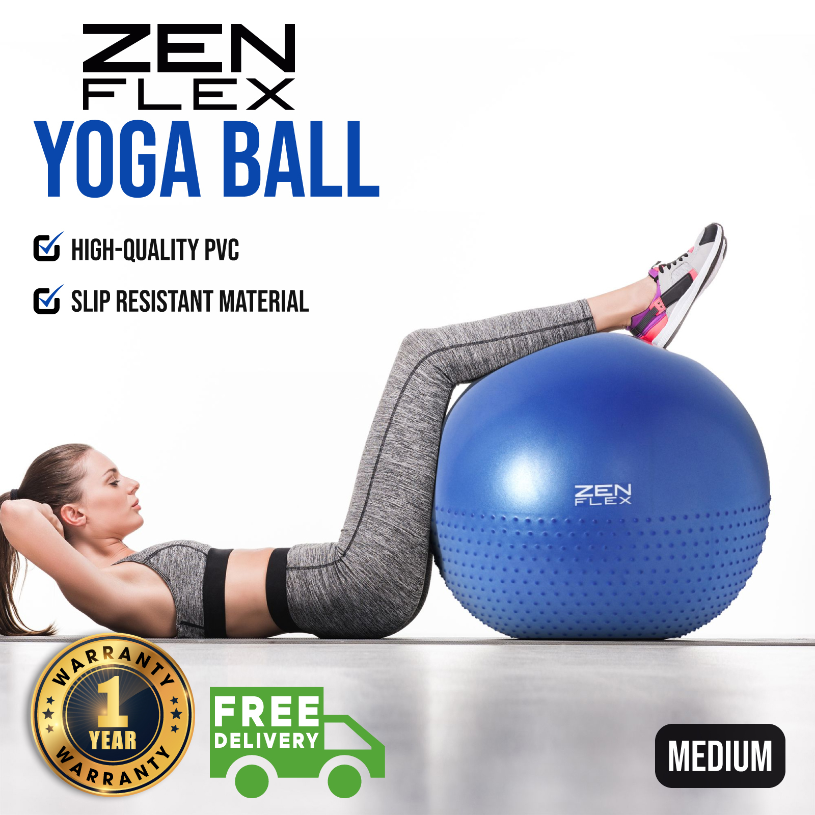Zen Flex Fitness Gentle Massage Yoga Ball Medium