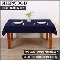 Sherwood 100% Cotton Picnic Table Cloth Indigo 135x180cm