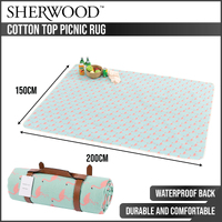 Sherwood Cotton Top Picnic Rug 200x150cm Pink Flamingo