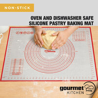 Gourmet Kitchen Non-Stick Oven And Dishwasher Safe Silicone Pastry Baking Mat With Red/White 60X80Cm