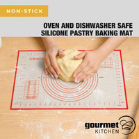 Gourmet Kitchen Non-Stick Oven And Dishwasher Safe Silicone Pastry Baking Mat With Red/White 40X60Cm