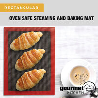 Gourmet Kitchen Rectangular Oven Safe Steaming And Baking Mat Red/Black 40X30Cm