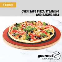 Gourmet Kitchen Round Oven Safe Pizza Steaming And Baking Mat Red/Black Dia. 30Cm