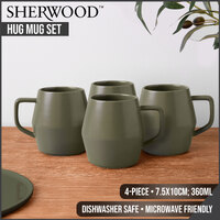 Sherwood 4-Piece Hug Mug Set Olive Green 7.5x10cm