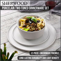 Sherwood 12 piece dinnerware set oat