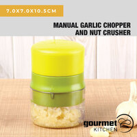 Gourmet Kitchen Manual Garlic Chopper & Nut Crusher - Green 