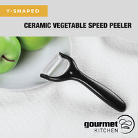 Gourmet Kitchen Ceramic Y-Shaped Vegetable Speed Peeler Black