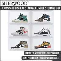 Sherwood Home Kicks Side Display Stackable Shoe Storage Box Clear 36X28X22Cm
