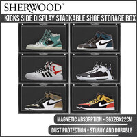 Sherwood Home Kicks Side Display Stackable Shoe Storage Box Black 36X28X22Cm