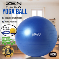 Zen Flex Fitness PVC Yoga Exercise Ball Blue Small