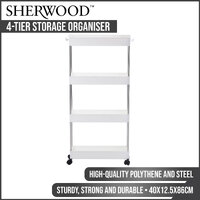 Sherwood Home 4 Tier Storage Organiser White 40X12.5X86Cm