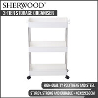 Sherwood Home 3 Tiers Organiser - White - 40x22x60cm