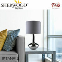 Sherwood Lighting Istanbu Lbedside Table Lamp - Polished Charcoal