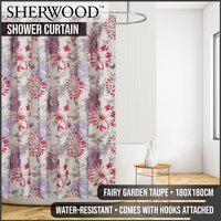 Sherwood Home Shower Curtain Fairy Garden Taupe 180X180cm