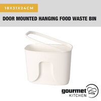 Gourmet Kitchen Door Mounted Hanging Food Waste Bin White