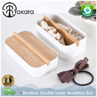 Takara Takae - Bamboo Double Layer Jewellery Box White