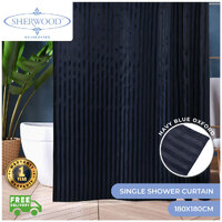 Sherwood Single Shower Curtain Blue Oxford Stripes 180x180cm
