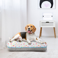 Charlie's Pet Rectangular Funk Pet Bed Padrainbow Dots Large