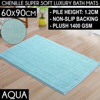 Sherwood Chenille Bath Floor Mat 1400Gsm Aqua