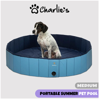Charlie's Pet Portable Summer Pet Pool - Blue - Medium