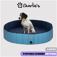 Charlie's Pet Portable Summer Pet Pool - Blue - Large