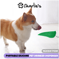 Charlie's Pet Portable Silicone Pet Drinker Dispenser Green