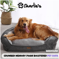 Charlie's Crumbed Memory Foam Bolstered Pet Sofa - Medium