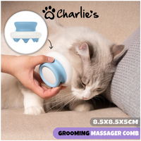 Charlie's Pet Grooming Massager Comb - Blue