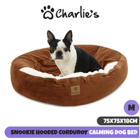 Charlie's Hooded Corduroy Snookie Pet Nest Medium - Rust
