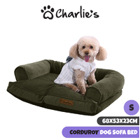Charlie's Pet Corduroy Sofa Bed - Green Small 68 x 53 x 23cm
