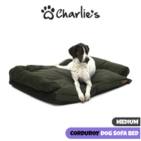 Charlie's Corduroy Sofa Bed - Green Medium 89 x 68 x 26cm