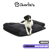 Charlie's Corduroy Sofa Bed - Charcoal Medium 89 x 68 x 26cm