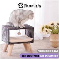 Charlie's Pet Bed Side Table Cat Scratcher - Charcoal - 40x30x40cm