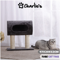 Charlie's Pet Tube Cat Tree - Charcoal - 47x29x52cm