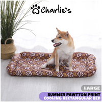 Charlie's Pawtton Print Bolsterd Summer Gel Pet Cooling Mat - Large