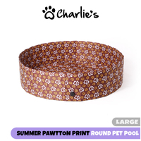 Charlie's Pawtton Print Portable Summer Pet Pool - Large