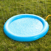Furry Best Friends Round Pet Pool With Sprinkler Small Blue 100cm Diameter