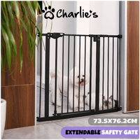 Charlie's Pet Extendable Safety Gate Black 73.5x76.2cm