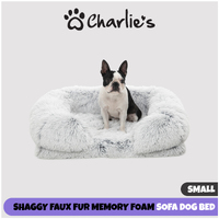 Charlie's 'Shaggy'Faux Fur Bolster Sofa Bed Gradient White/Grey S