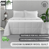 Natural Home Summer Wool Quilt 250gsm - White - King Bed