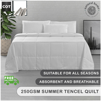 Natural Home Summer Tencel Quilt 250gsm - White - COT