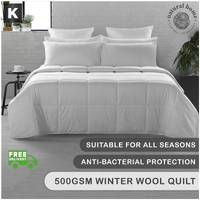 Natural Home Winter Wool Quilt 500gsm - White - King Bed
