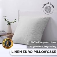 Natural Home 100% European Flax Linen Euro Pillowcase DOVE GREY