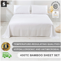 Natural Home Bamboo Sheet Set White Single Bed