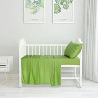 Natural Home Bamboo Cot Sheet Set Standard Green