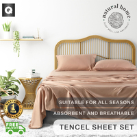 Natural Home Tencel Sheet Set HAZELNUT Queen Bed