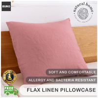 Natural Home 100% European Flax Linen Euro Pillowcase Rose Gold 