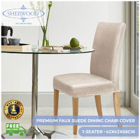 Sherwood Premium Faux Suede Cream Dining Chair Cover