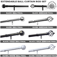 Luxury Ball Rod Birdcage Finial High Quality Metal Extendable Adjustable Rod Set