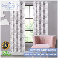 Sherwood Home Rain Clouds Chocolate Eyelet Curtain 140x223cm